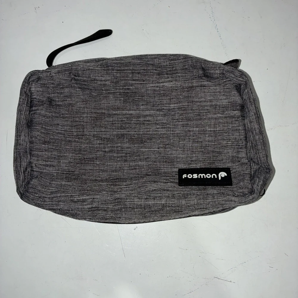 Fosmon Hanging Travel Toiletry Bag, Compact Toiletries Organizer, Gray